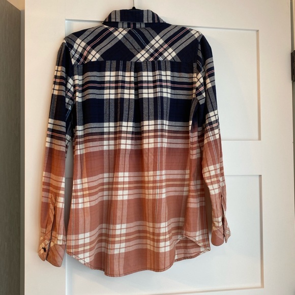 Rails Ombré flannel plaid button shirt dip dye blue pink XS - Picture 4 of 5